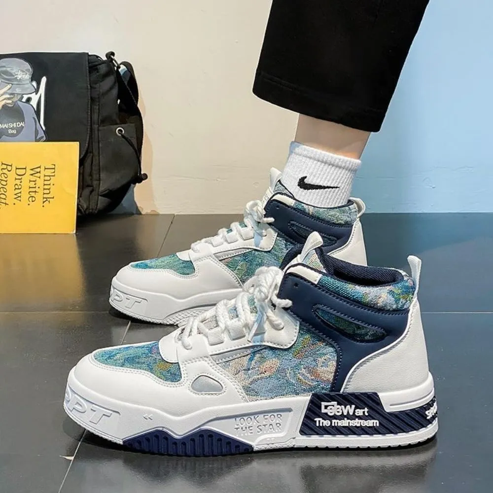 𝐌𝐞𝐧'𝐬 𝐒𝐤𝐚𝐭𝐞𝐛𝐨𝐚𝐫𝐝 High-Top 𝐒𝐡𝐨𝐞𝐬 𝐰𝐢𝐭𝐡 𝐀𝐧𝐭𝐢-𝐒𝐥𝐢𝐩 𝐓𝐞𝐜𝐡𝐧𝐨𝐥𝐨𝐠𝐲 - Comfortable and Canvas for Street Style and Skateboarding - Fashion Trendy Design