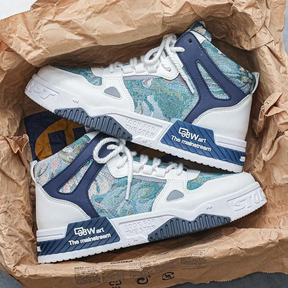 𝐌𝐞𝐧'𝐬 𝐒𝐤𝐚𝐭𝐞𝐛𝐨𝐚𝐫𝐝 High-Top 𝐒𝐡𝐨𝐞𝐬 𝐰𝐢𝐭𝐡 𝐀𝐧𝐭𝐢-𝐒𝐥𝐢𝐩 𝐓𝐞𝐜𝐡𝐧𝐨𝐥𝐨𝐠𝐲 - Comfortable and Canvas for Street Style and Skateboarding - Fashion Trendy Design