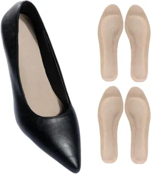 2 Pairs Full Length Pigskin High Heels Cushion Insoles Arch Support, Anti-Slip, Shock/Sweat Absorption, Adhesive Dress Shoes' Inserts for Flats Sandals Boots Relief Blister and Pain(9.5-12 Size)