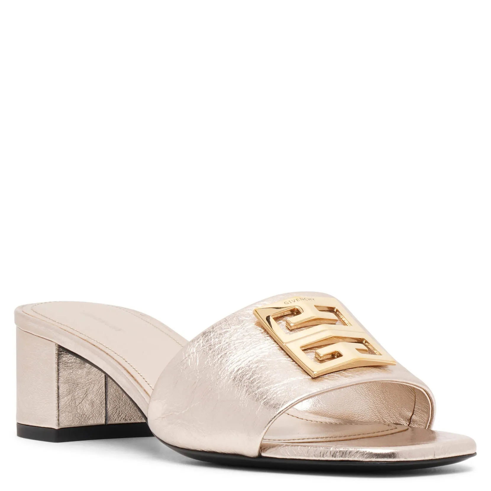 4G 45 gold leather mules