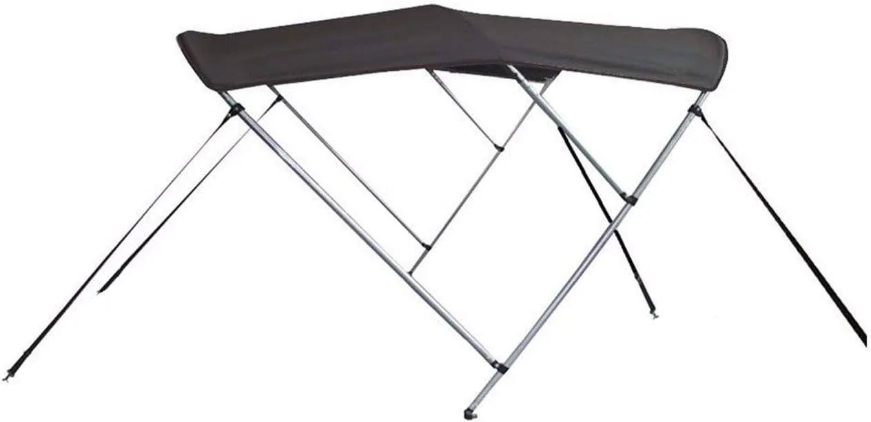 7.6 oz Charcoal Grey 3 Bow Round Tube Boat Bimini TOP Sunshade Compatible for Fisher Hawk 186 FS I/O 2001