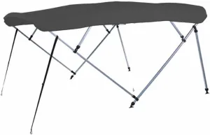 7.6 oz Charcoal Grey 4 Bow Square Tube Boat Bimini TOP Without Running Light Cutout Sunshade Compatible for Tahoe Alpine Fish 1822 All Years