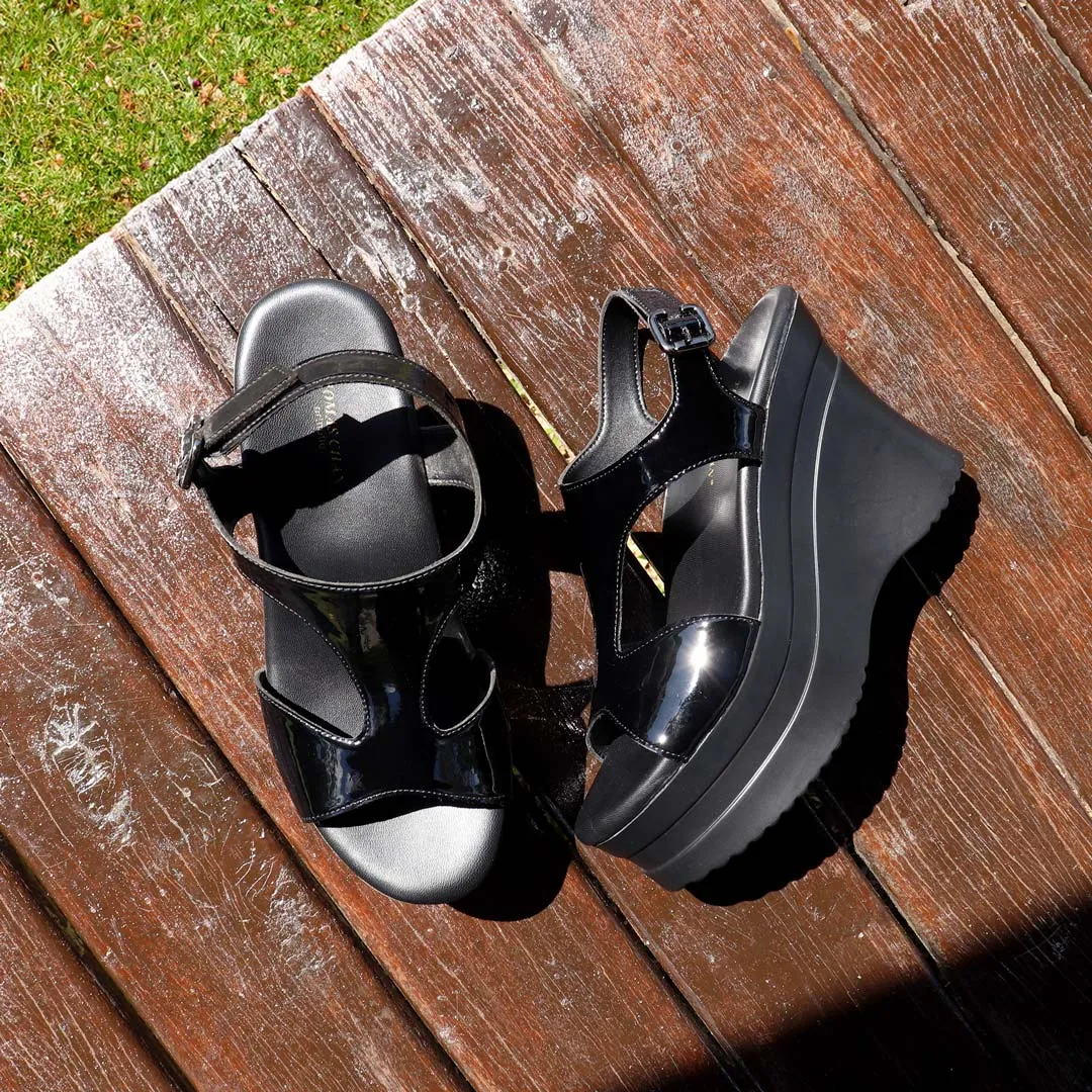[Add to Cart RM199] Patent Leather Slingback Heels 4"inch [Cushioned Footbed Series]