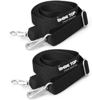 Adjustable Bimini Top Straps, 2 Pcs Marine Webbing Nylon Bimini Top Strap, Heavy Duty Boat Canopy Straps 24 Inch - 60 Inch,Stainless Steel Boat Awning Hardware Accessories,Black