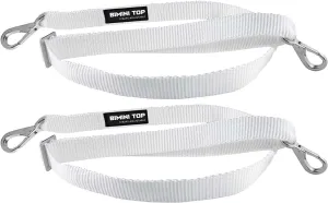 Adjustable Bimini Top Straps, 2 Pcs Marine Webbing Nylon Bimini Top Strap, Heavy Duty Boat Canopy Straps 24 Inch - 60 Inch,Stainless Steel Boat Awning Hardware Accessories,White