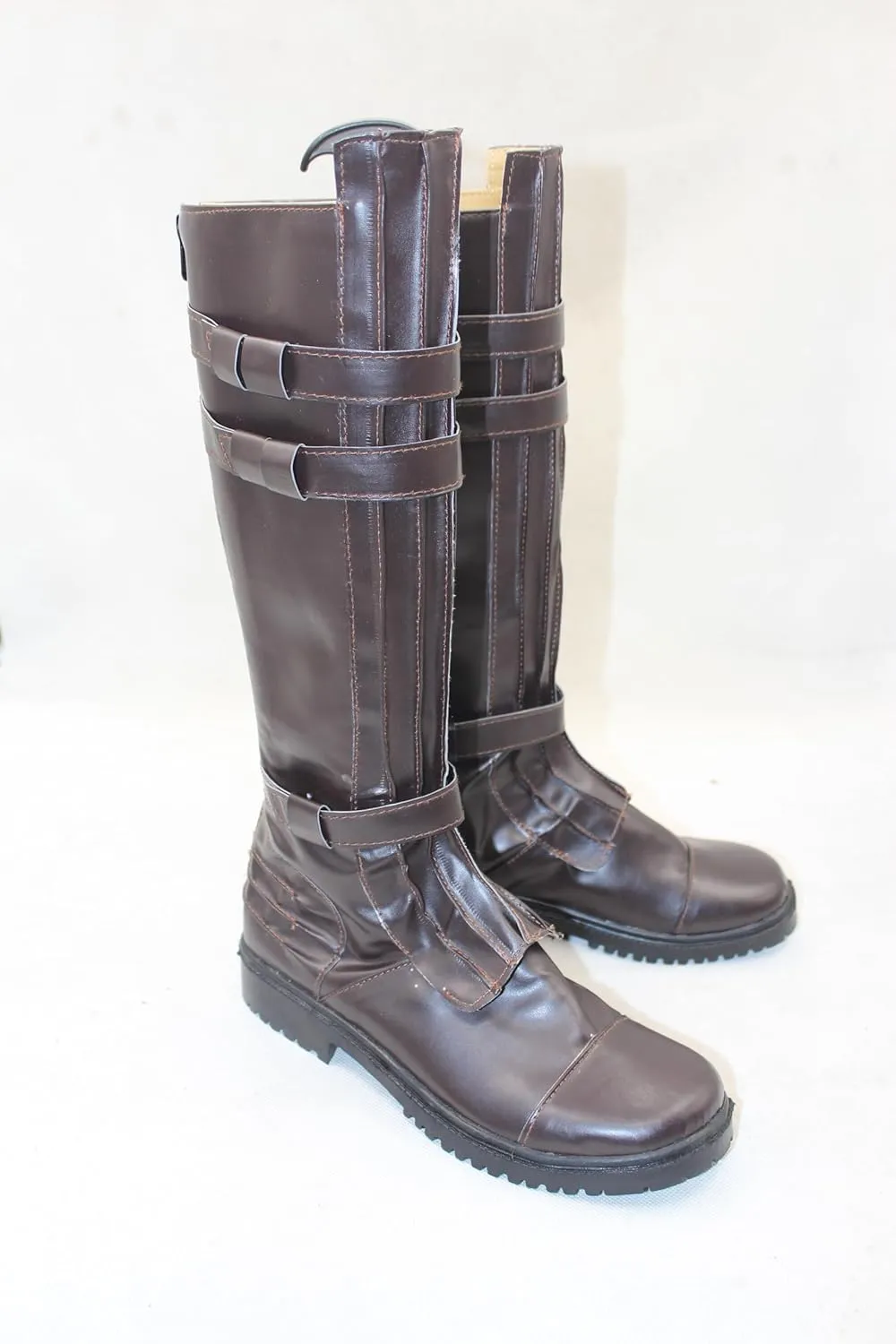 Adult Men Boots Cosplay Leather Boots Knee High Halloween Costume Shoes