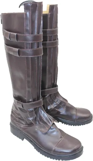Adult Men Boots Cosplay Leather Boots Knee High Halloween Costume Shoes