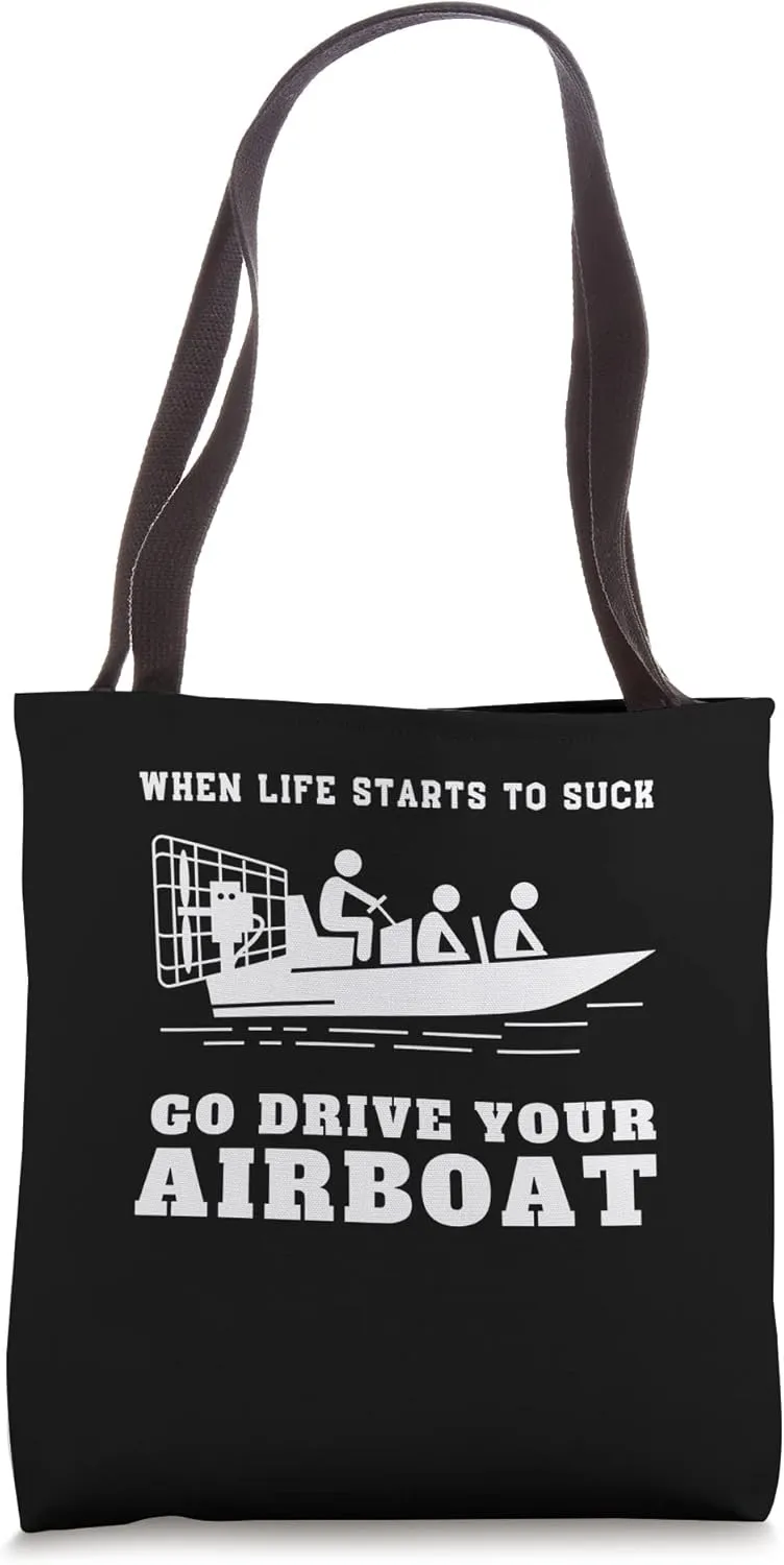 Airboat Swamp Hydroplane Fanboat Airboating Hover Boat Tote Bag