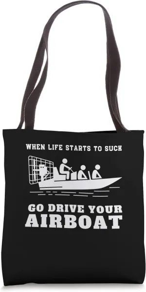 Airboat Swamp Hydroplane Fanboat Airboating Hover Boat Tote Bag