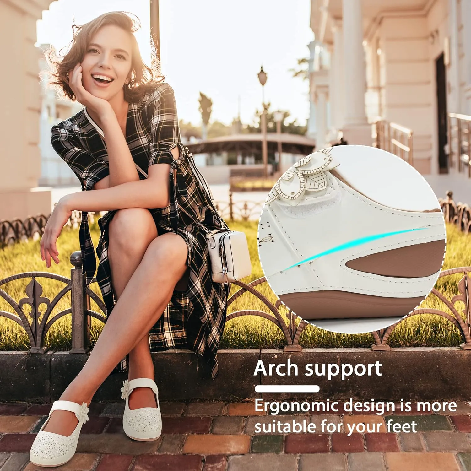Alicegana Mules for Women Dressy Summer Closed Toe Sandals Casual Slip On Wedge with Adjustable Hook Loop