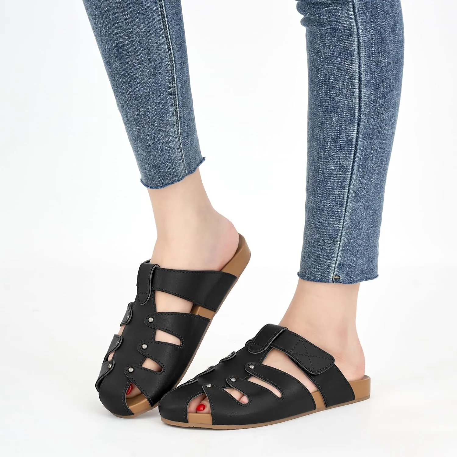 Alicegana Mules for Women Orthopedic Sandals Comfortable Summer Walking Shoes with Arch Support Casual Flat Sandal