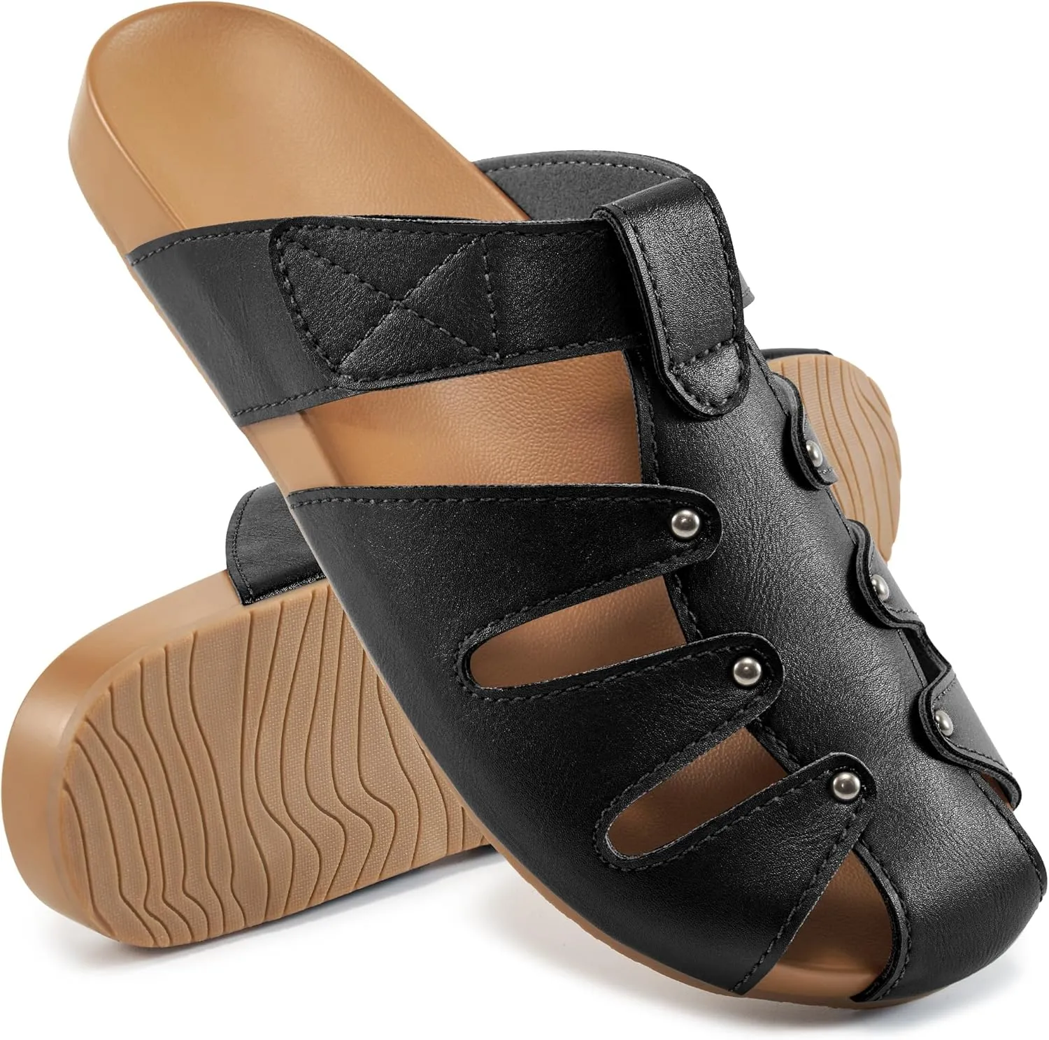 Alicegana Mules for Women Orthopedic Sandals Comfortable Summer Walking Shoes with Arch Support Casual Flat Sandal