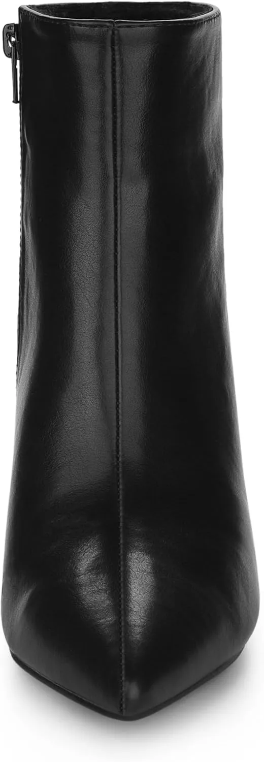 Allegra K Women's Clear Heel Pointed Toe Wedge Heels Ankle Boots