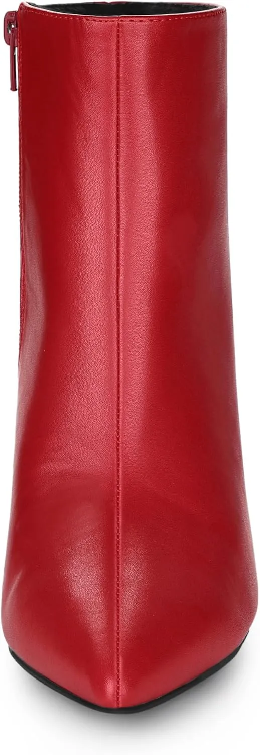 Allegra K Women's Clear Heel Pointed Toe Wedge Heels Ankle Boots
