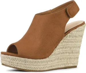 Allegra K Women's Espadrille Platform Heeled Wedges Sandals