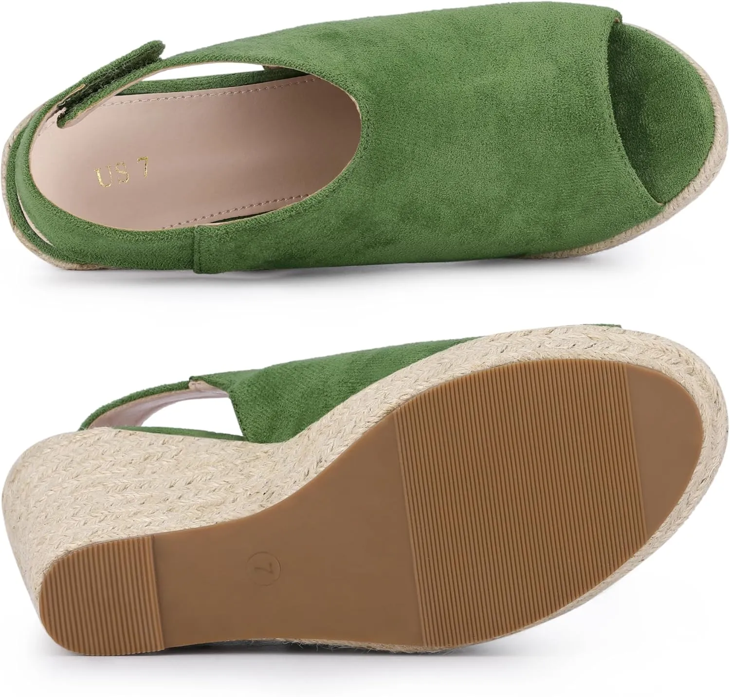 Allegra K Women's Espadrille Platform Heeled Wedges Sandals