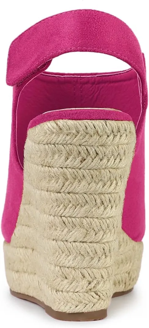 Allegra K Women's Espadrille Platform Heeled Wedges Sandals
