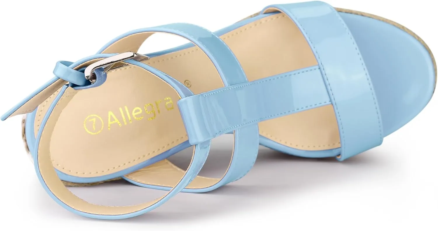 Allegra K Women's Espadrille Strappy Platform Wedges Sandals