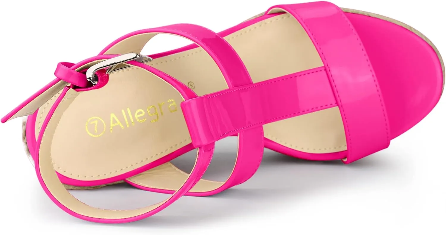 Allegra K Women's Espadrille Strappy Platform Wedges Sandals