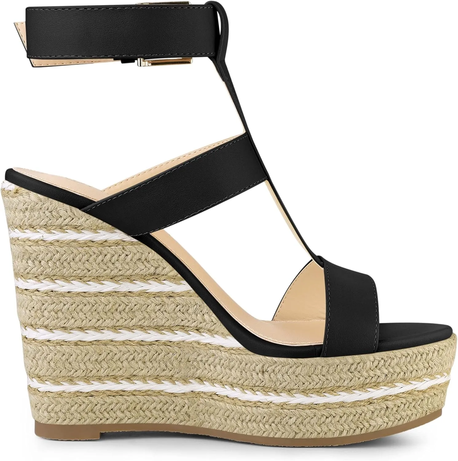 Allegra K Women's Espadrille Strappy Platform Wedges Sandals