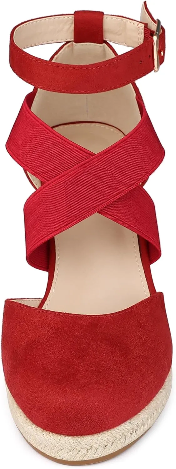 Allegra K Women's Espadrilles Closed Toe Wedges Heels Sandals