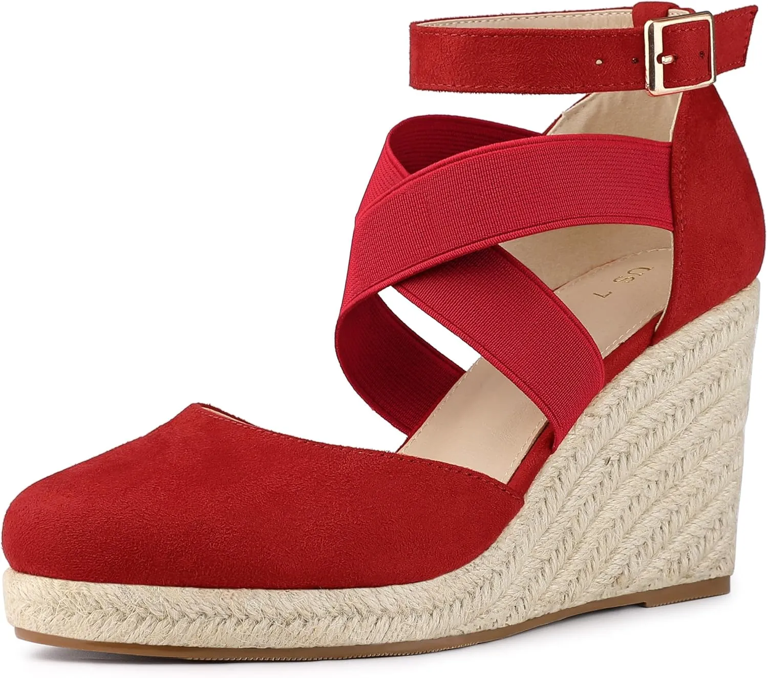 Allegra K Women's Espadrilles Closed Toe Wedges Heels Sandals