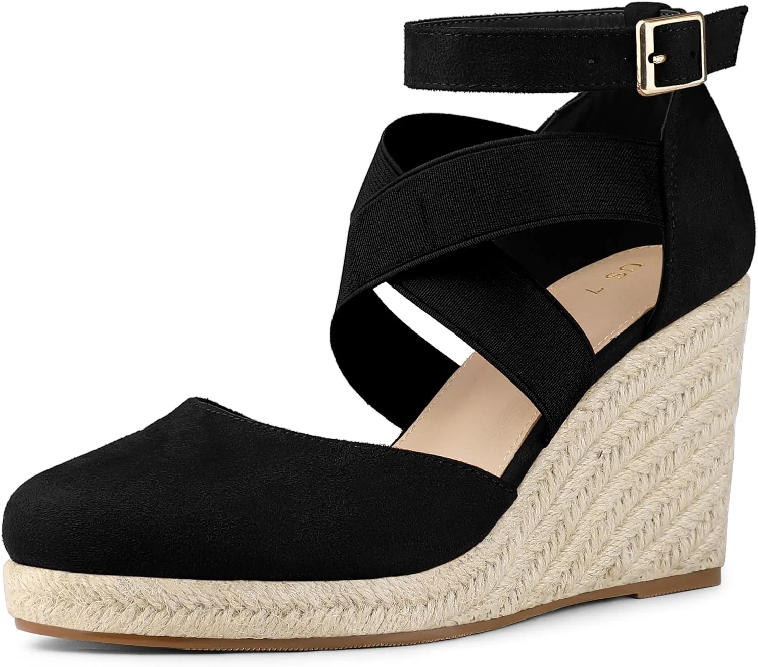 Allegra K Women's Espadrilles Closed Toe Wedges Heels Sandals