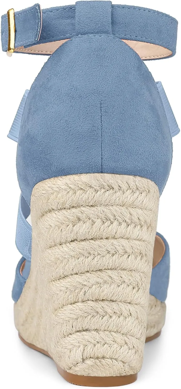 Allegra K Women's Espadrilles Closed Toe Wedges Heels Sandals