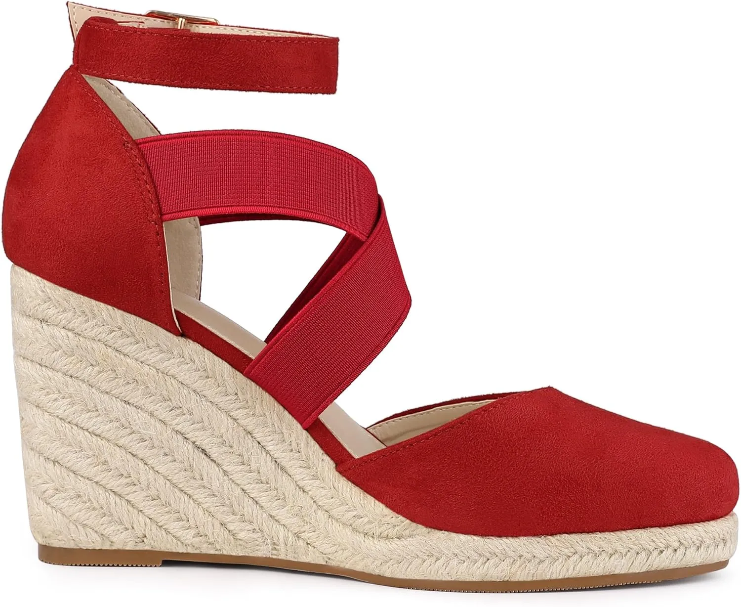 Allegra K Women's Espadrilles Closed Toe Wedges Heels Sandals