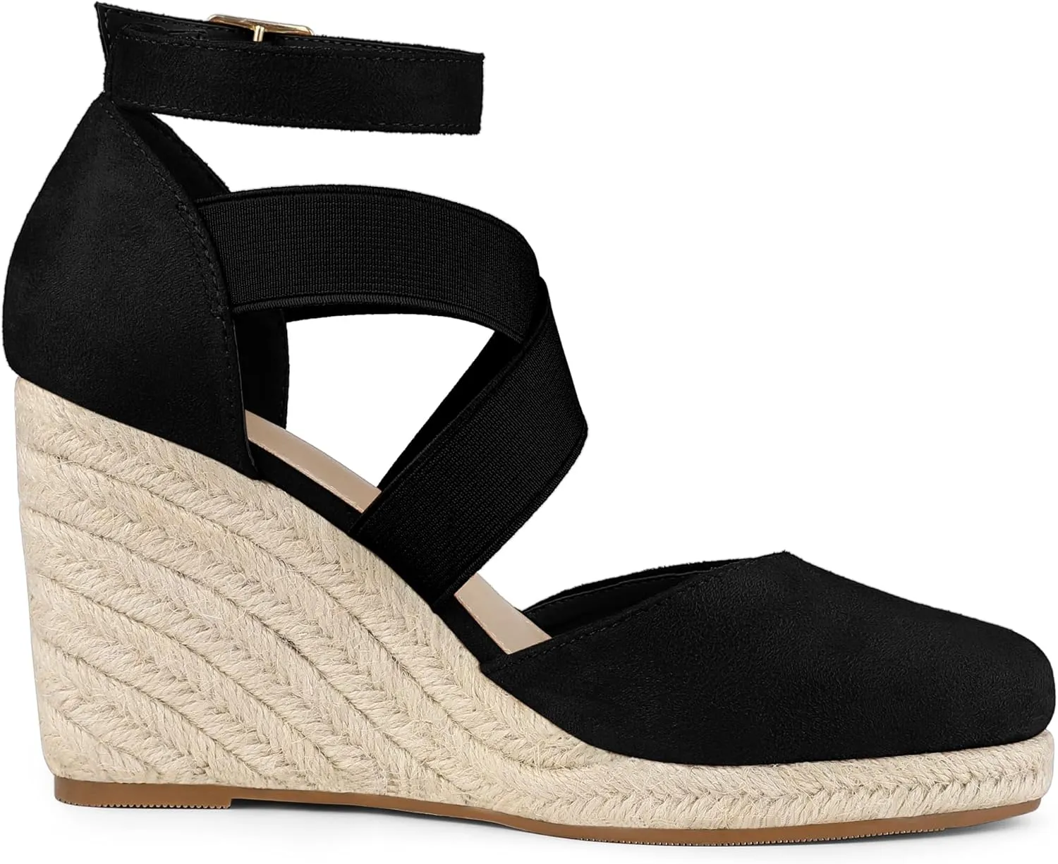 Allegra K Women's Espadrilles Closed Toe Wedges Heels Sandals