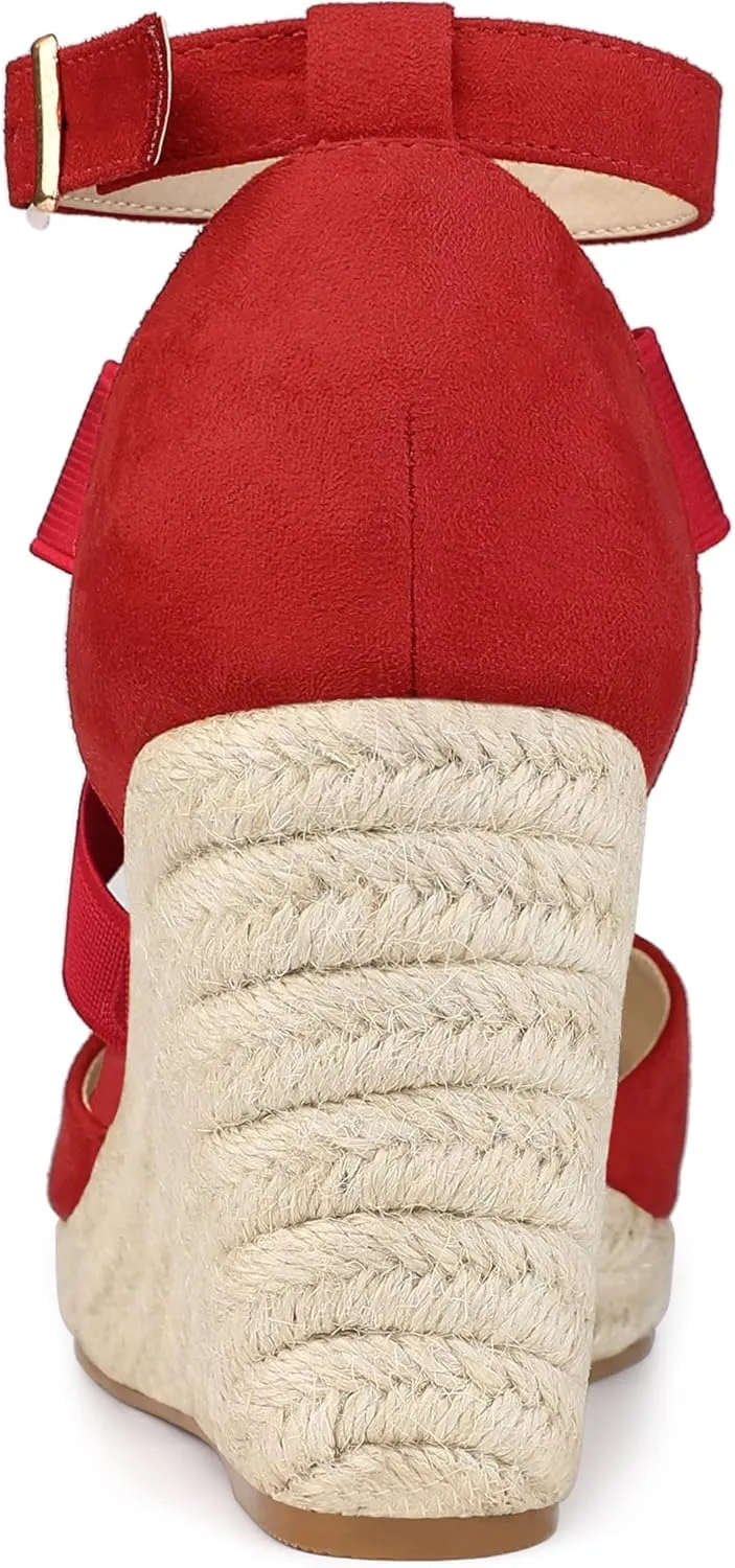 Allegra K Women's Espadrilles Closed Toe Wedges Heels Sandals
