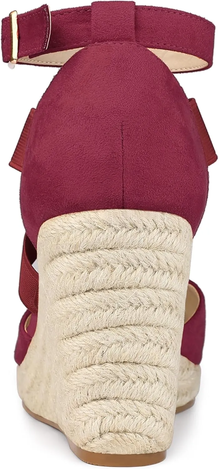 Allegra K Women's Espadrilles Closed Toe Wedges Heels Sandals