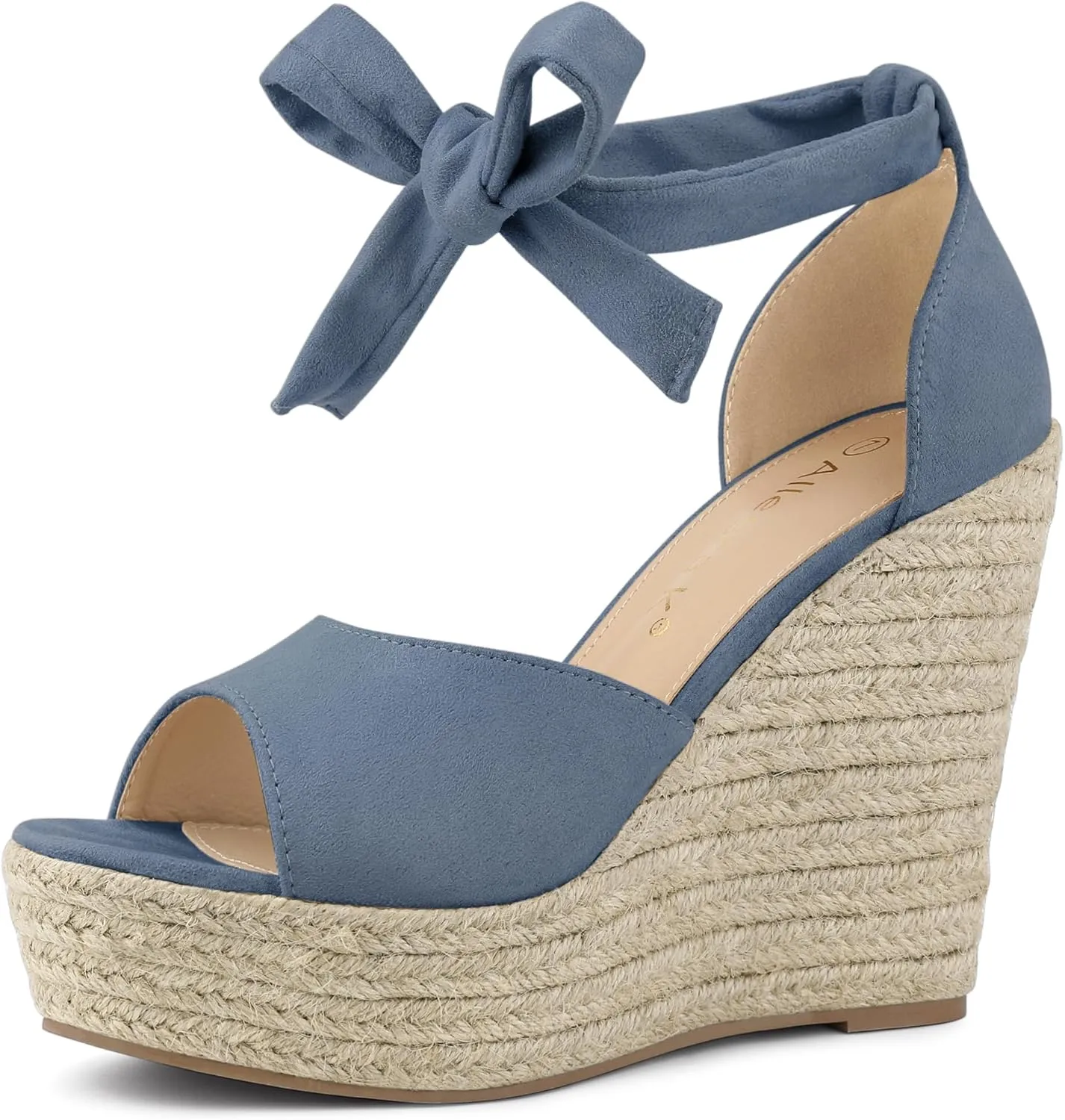 Allegra K Women's Espadrilles Tie Up Ankle Strap Wedges Sandals