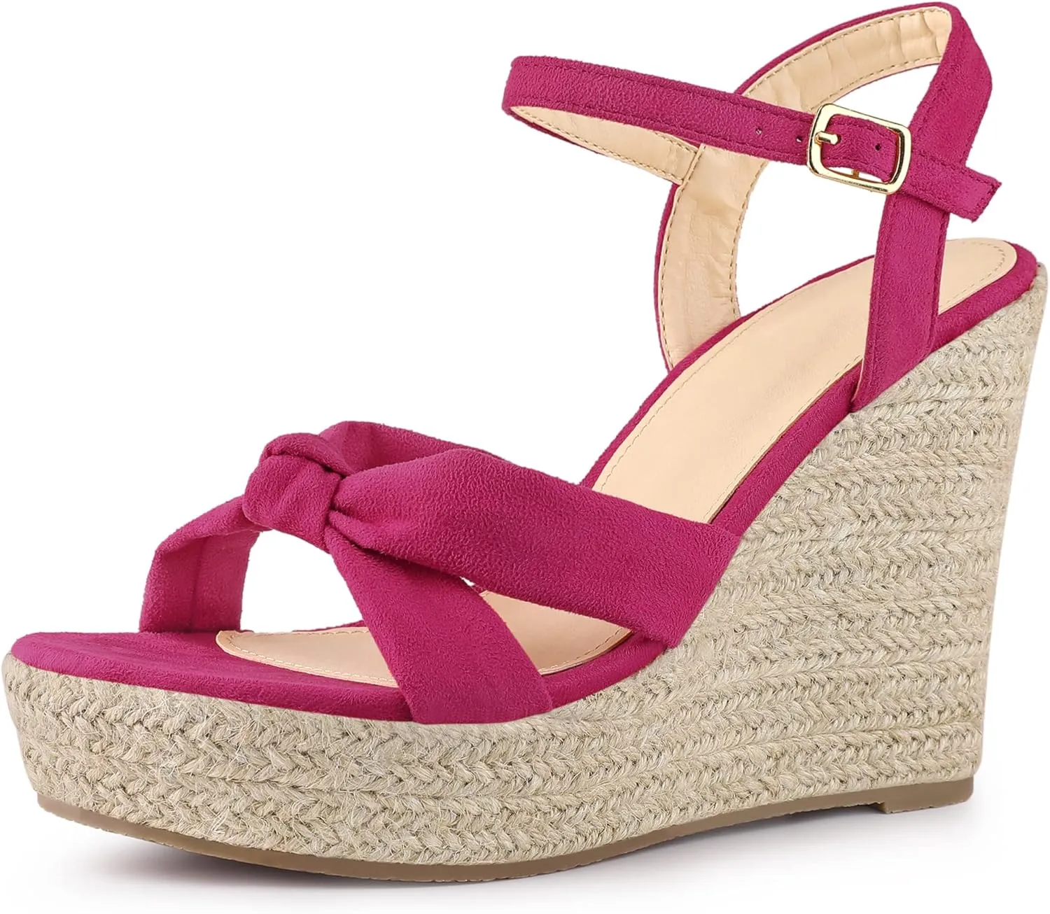 Allegra K Women's Platform Slingback Espadrille Wedge Heel Sandals