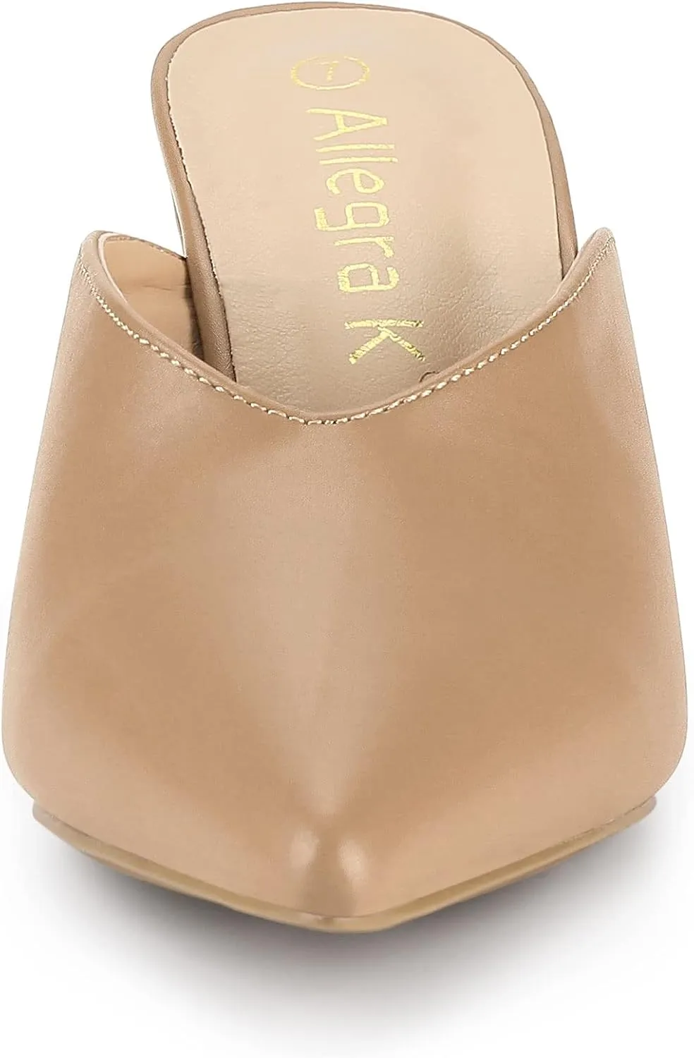 Allegra K Women's Pointed Toe Chunky Heels Slides Mules