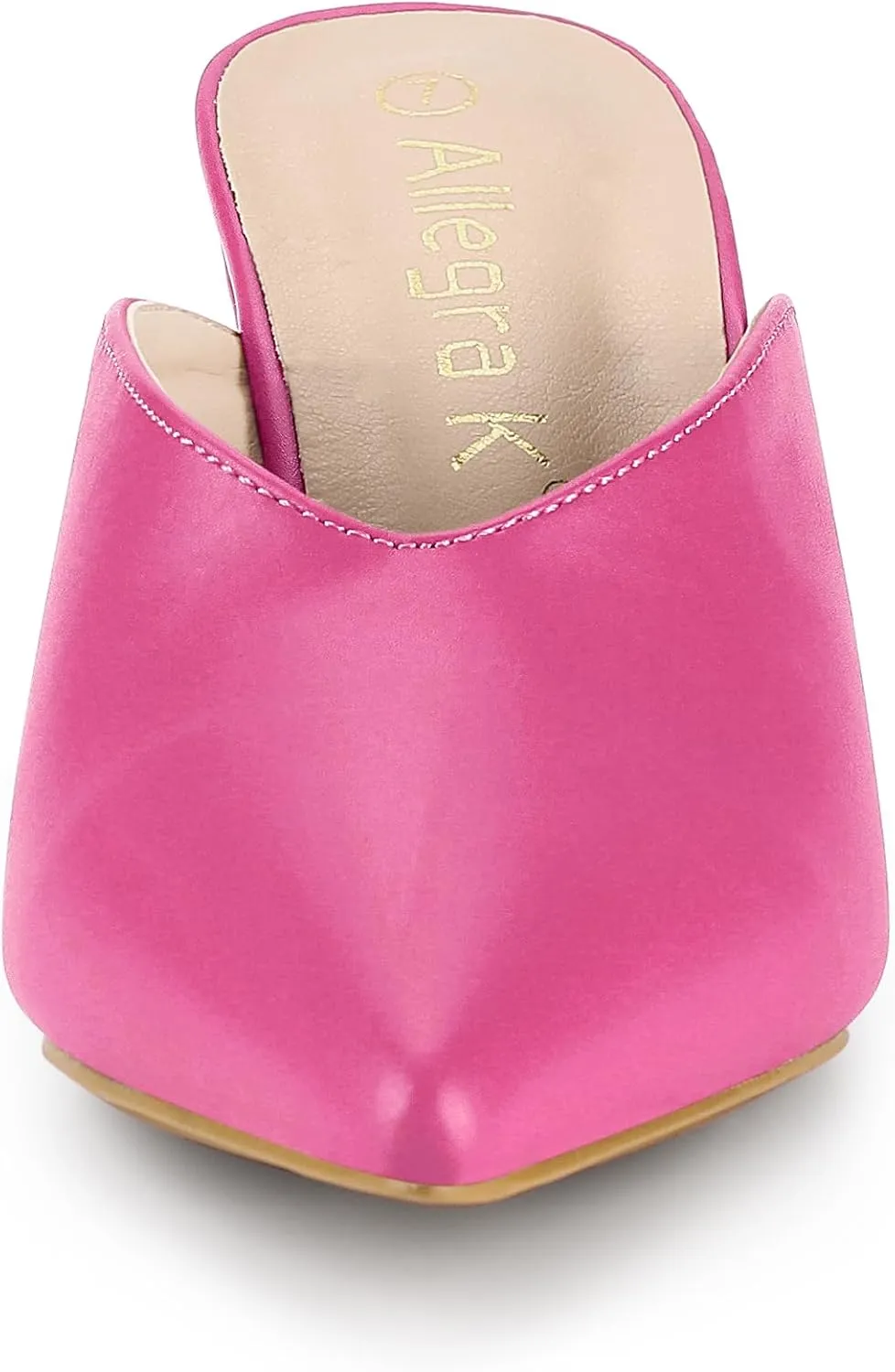 Allegra K Women's Pointed Toe Chunky Heels Slides Mules