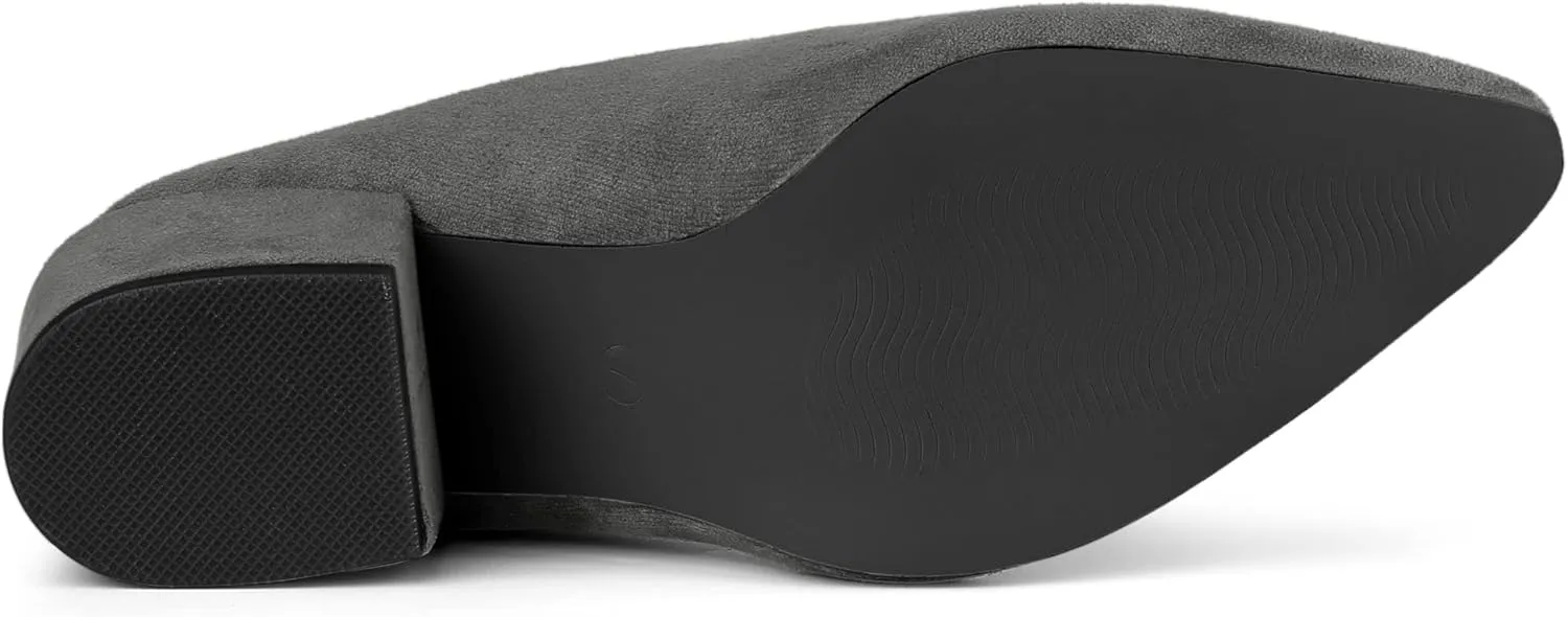 Allegra K Women's Pointed Toe Slip on Block Heel Slide Mules