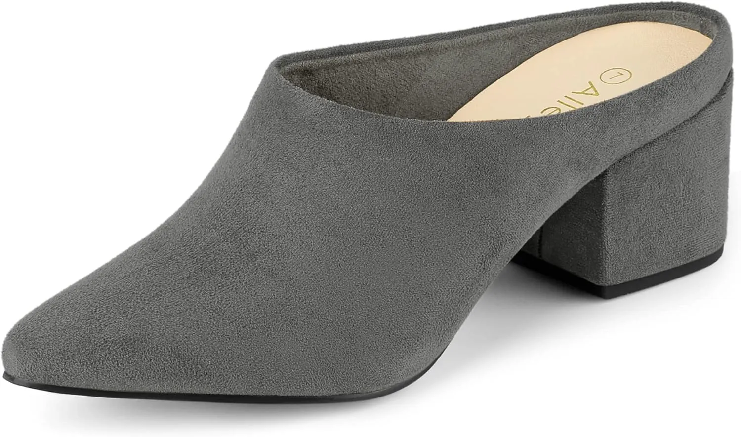 Allegra K Women's Pointed Toe Slip on Block Heel Slide Mules