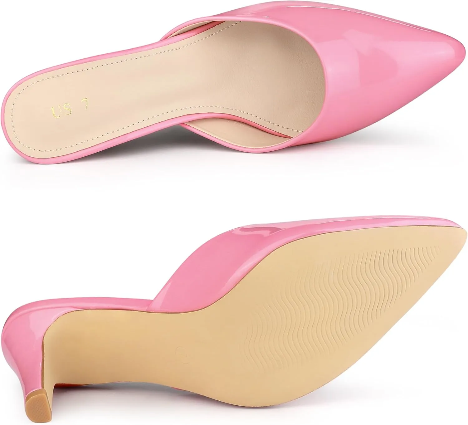 Allegra K Women's Pointed Toe Stiletto Heels Slide Mules