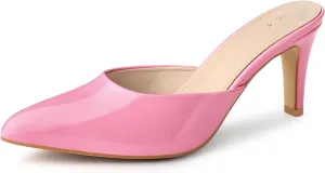 Allegra K Women's Pointed Toe Stiletto Heels Slide Mules