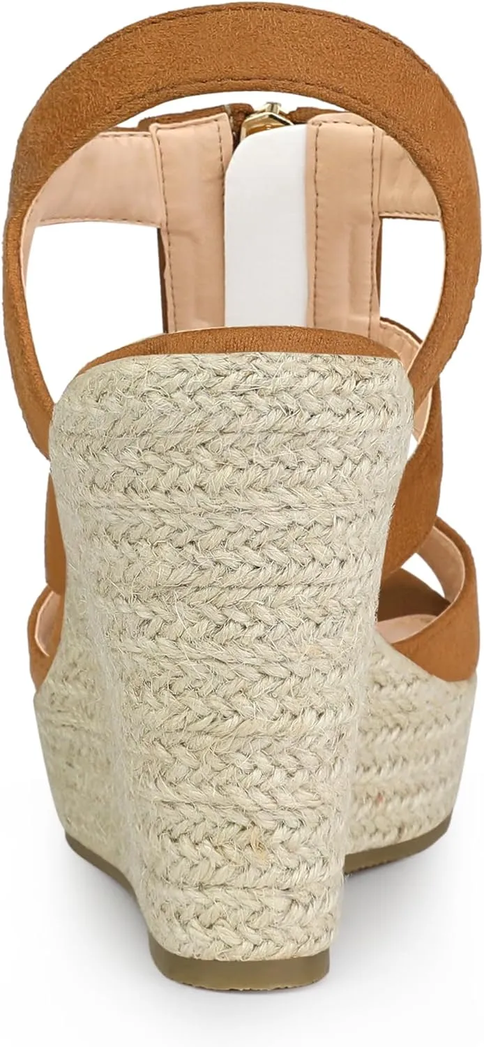 Allegra K Women's Wedges Zipper Sandals Platform Wedges Heels Sandals