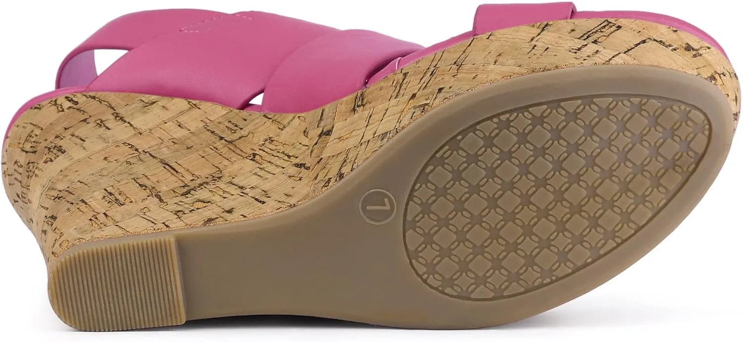 Allegra K Women's Wood Wedges Platform Wedge Sandals