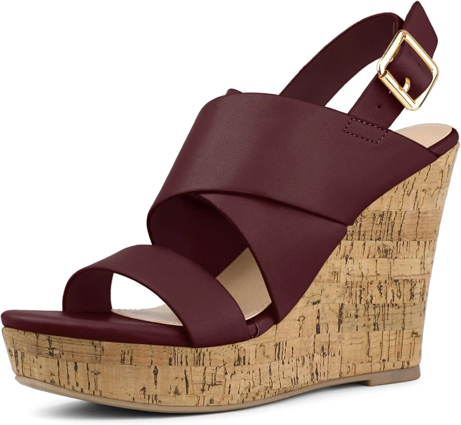 Allegra K Women's Wood Wedges Platform Wedge Sandals
