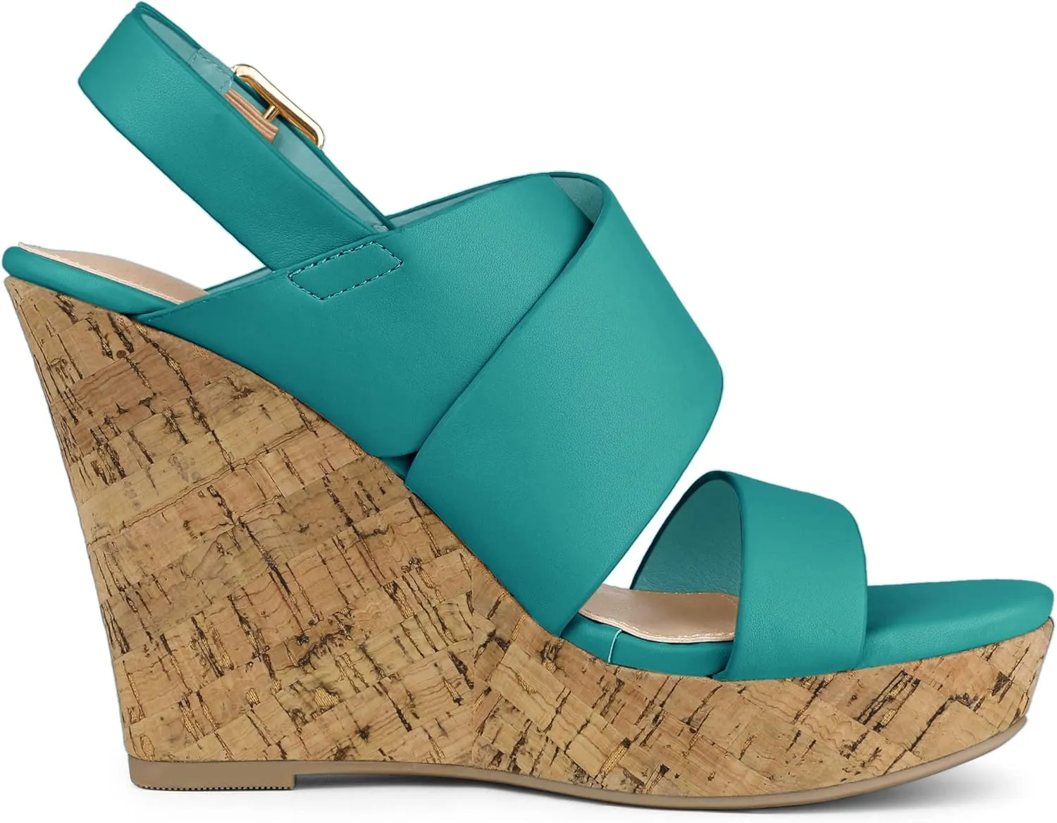 Allegra K Women's Wood Wedges Platform Wedge Sandals