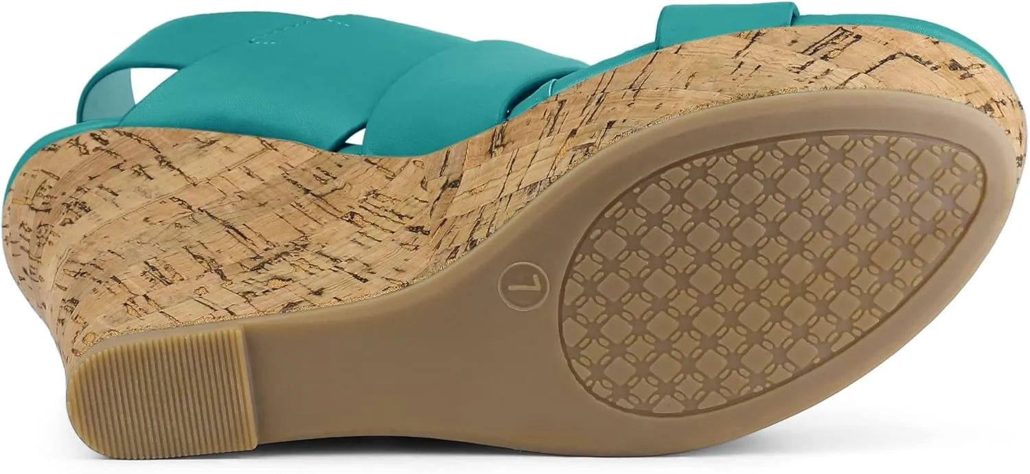 Allegra K Women's Wood Wedges Platform Wedge Sandals