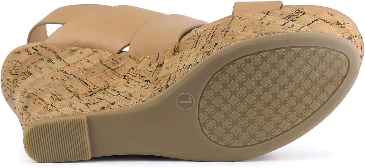 Allegra K Women's Wood Wedges Platform Wedge Sandals