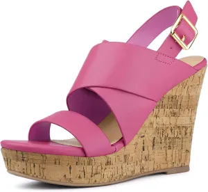 Allegra K Women's Wood Wedges Platform Wedge Sandals