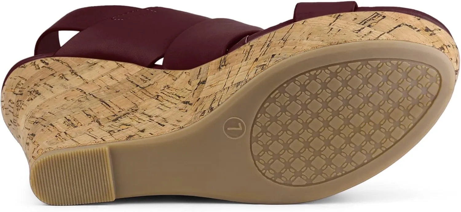 Allegra K Women's Wood Wedges Platform Wedge Sandals
