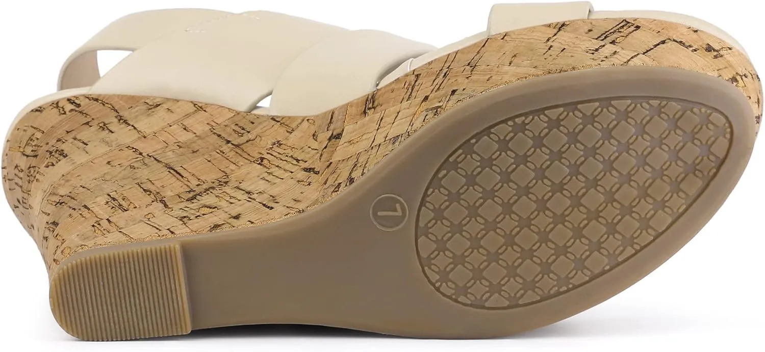 Allegra K Women's Wood Wedges Platform Wedge Sandals