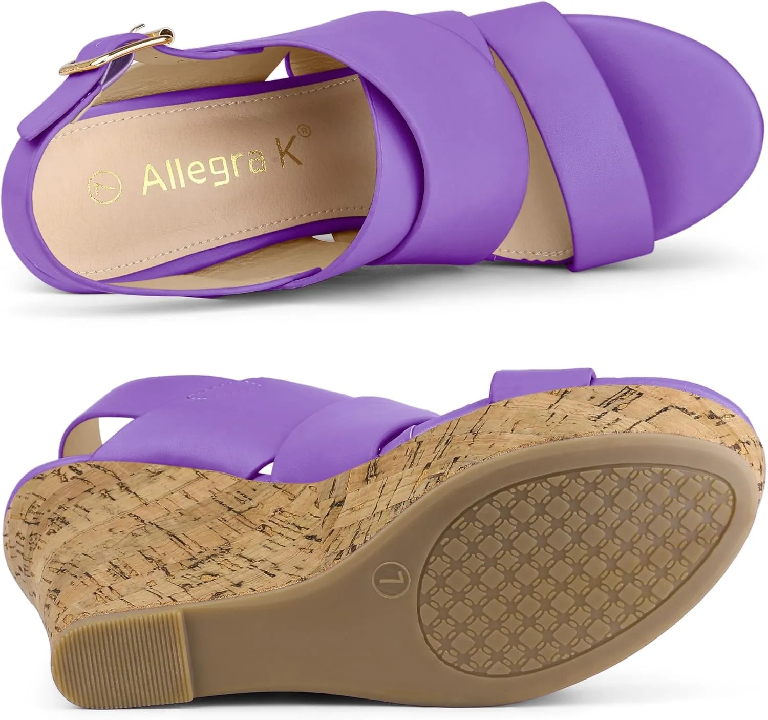 Allegra K Women's Wood Wedges Platform Wedge Sandals